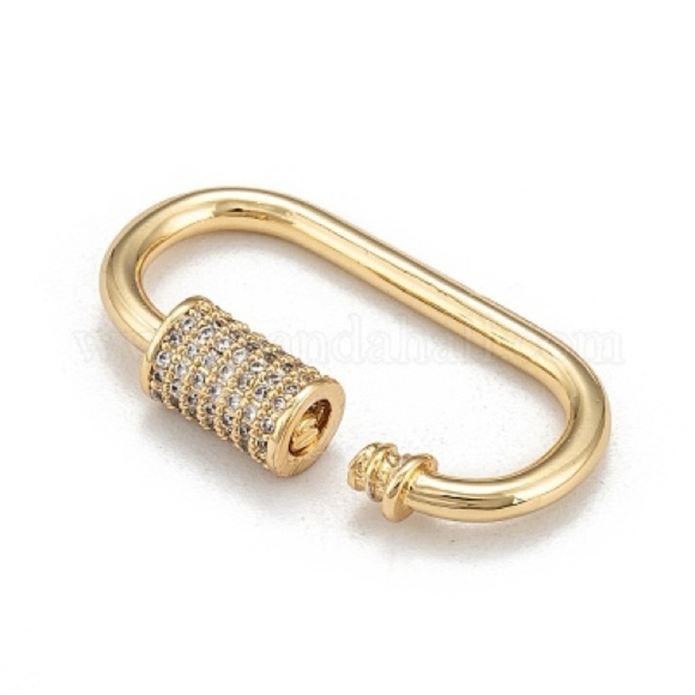 Pave Cubic Zirconia Screw Carabiner Charms